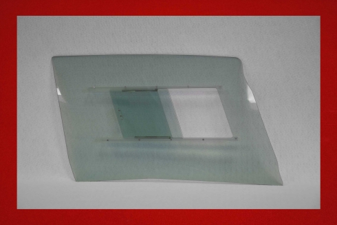 Kunststoff Türscheiben mit Schiebefenster 914 3 mm in grau getönt