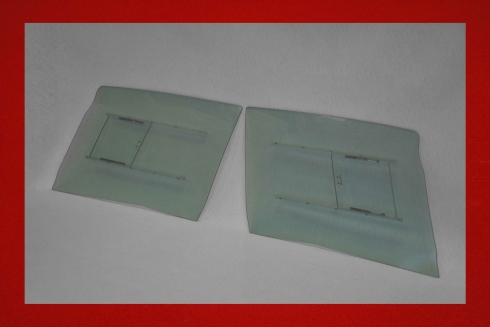 Kunststoff Türscheiben mit Schiebefenster 914 5 mm in grau getönt
