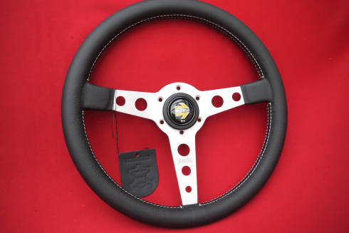 Lenkrad MOMO Prototipo für 911 / 912 / 964 / 914-6 Ø350 mm Singer Style  silber MOMO original
