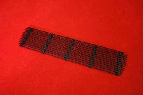 Engine grille for duck tail, engine lid and rear spoiler - Aluminum black powder coated
