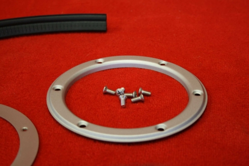 Fuel neck filler kit for 914 with screwable trim silver painted