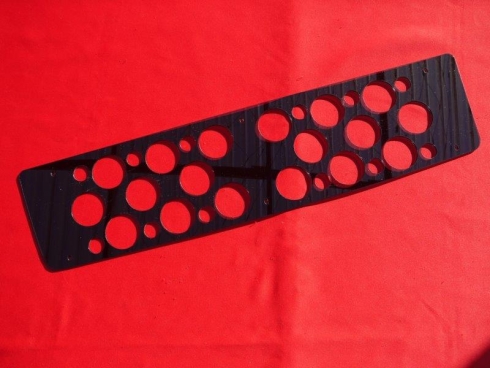 Macrolon window with holes "Singer Style" dark grey (smoke)